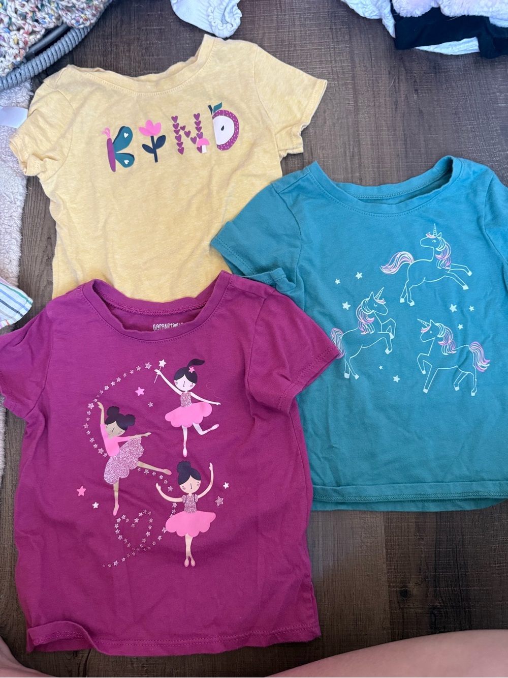 Garanimals Yellow, Teal & Magenta Short Sleeve Graphic Tees
